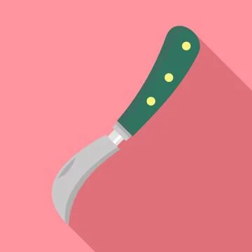 Garden knife icon, flat style Illustration