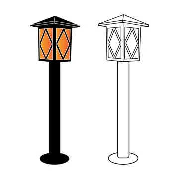 Garden lamp logo Stock Illustration