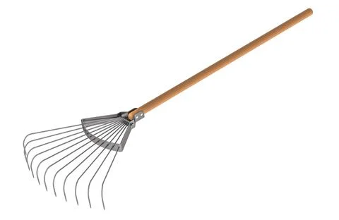 Garden Leaf Rake, 3D rendering Illustration