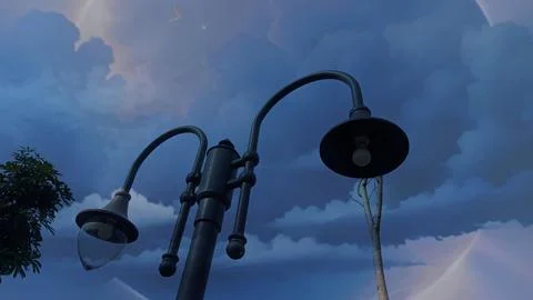 Garden lights with beautiful sky background Stock Photos