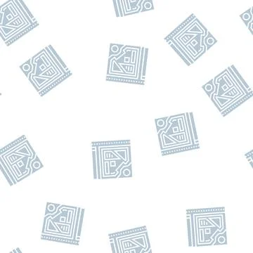 Garden location on map glyph seamless pattern Illustrazione stock