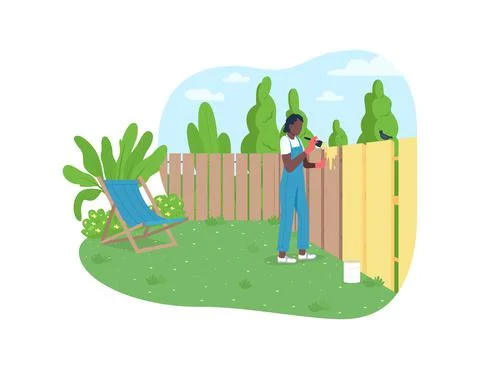 Garden maintenance 2D vector web banner, poster Stock Illustration