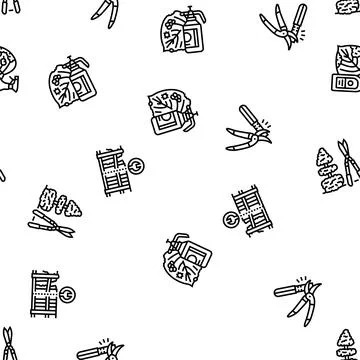 Garden maintenance mulching seamless pattern vector Stock Illustration