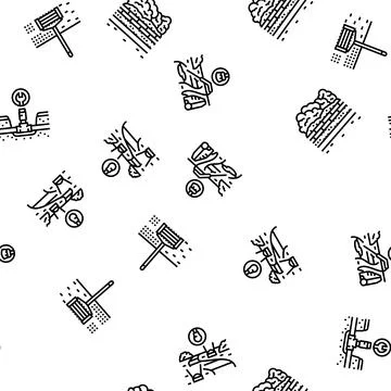 Garden maintenance mulching seamless pattern vector Stock Illustration