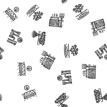Garden maintenance mulching seamless pattern vector Stock Illustration