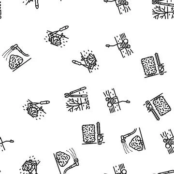 Garden maintenance mulching seamless pattern vector Stock Illustration