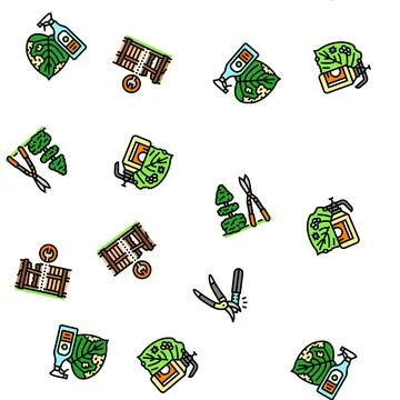 Garden maintenance mulching seamless pattern vector Stock Illustration