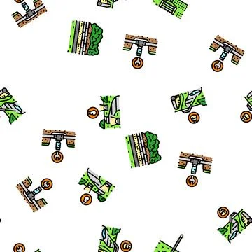 Garden maintenance mulching seamless pattern vector Stock Illustration