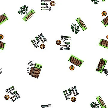 Garden maintenance mulching seamless pattern vector Stock Illustration