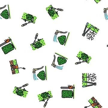 Garden maintenance mulching seamless pattern vector Stock Illustration