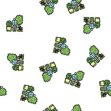 Garden maintenance vector seamless pattern 스톡 일러스트