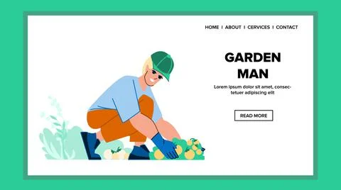Garden man vector Stock Illustration