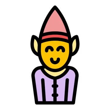 Garden midget icon vector flat Stock Illustration