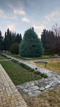 Garden of the monastery Stock Photos