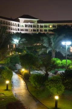 Garden at night Foto stock