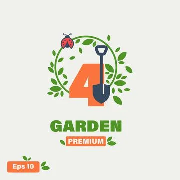 Garden Numeric 4 Logo Stock Illustration