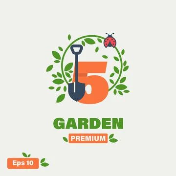 Garden Numeric 5 Logo Illustrazione stock