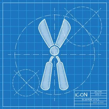 Garden or backyard scissors. Grooming equipment flat vector icon Stock Illustration