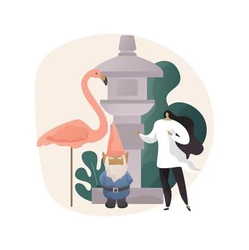 Garden ornaments abstract concept vector illustration. Illustrazione stock