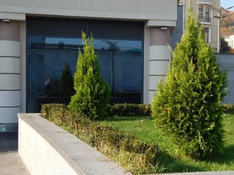 Garden park landscape design elements in architecture Fotos Stock