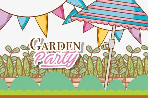 Garden party card Stockillustratie