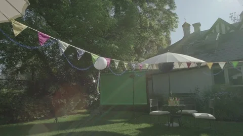 Garden party preparations Stock Footage 77048816