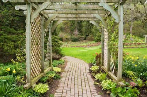 Garden path Stock Photos