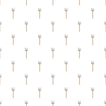 Garden pitchfork tools repeating seamless pattern background Illustrazione stock