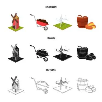 Garden, plot, ecology and other web icon in cartoon,black,outline style. Drink Stock Illustration