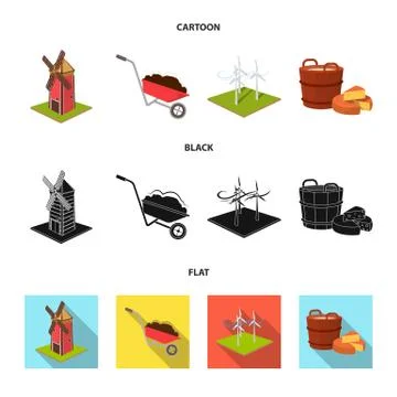 Garden, plot, ecology and other web icon in cartoon,black,flat style. Drink Ilustración de archivo