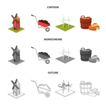 Garden, plot, ecology and other web icon in cartoon,outline,monochrome style Ilustración de archivo