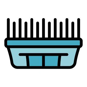 Garden pot grass icon vector flat Illustrazione stock