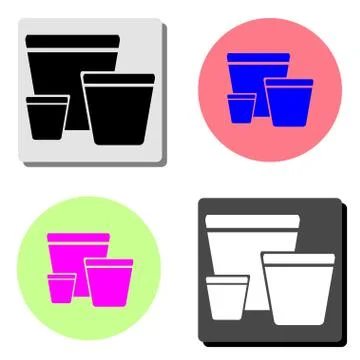Garden pots. flat vector icon Stock Illustration