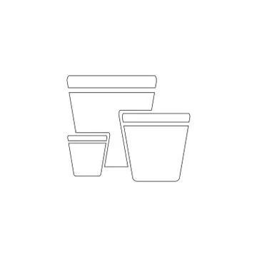 Garden pots. flat vector icon Illustrazione stock
