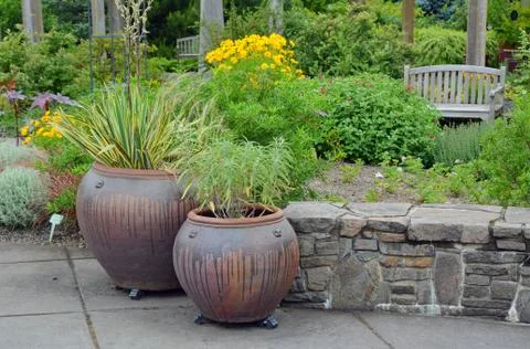 Garden pots Foto stock