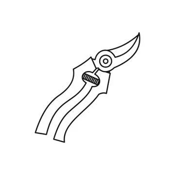 Garden pruner icon, outline style Stock Illustration