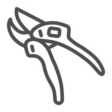 Garden pruner, secateurs tool line icon, gardening concept, pruning shears Stock Illustration