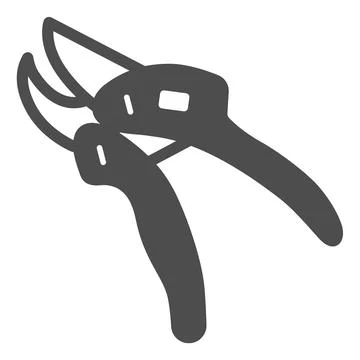 Garden pruner, secateurs tool solid icon, gardening concept, pruning shears Illustrazione stock