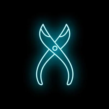 Garden pruner tools neon glowing icon concept Illustrazione stock
