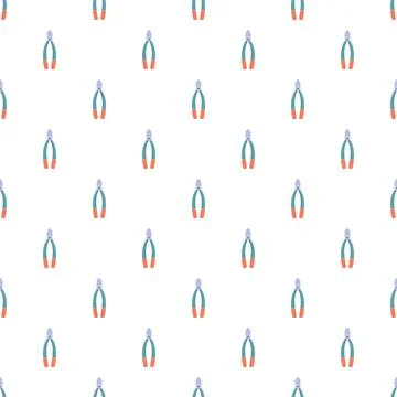 Garden pruners tool seamless pattern wallpaper background Stock Illustration