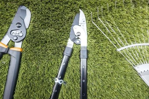 Garden, pruning and maintenance tools Stock Photos