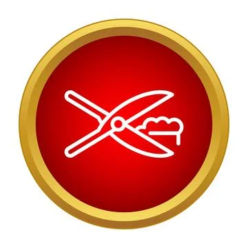 Garden pruning shears icon cutting plant branch Stock Illustration