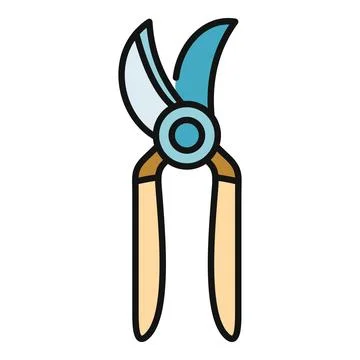 Garden pruning shears icon for horticulture work Stock Illustration