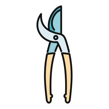 Garden pruning shears icon representing horticulture work Stock Illustration