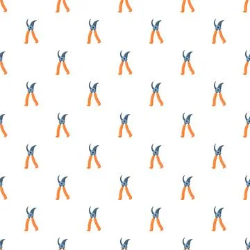 Garden pruning shears tool seamless pattern background Illustrazione stock