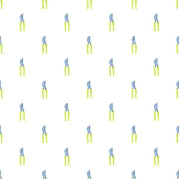 Garden pruning shears tool seamless pattern background Stock Illustration