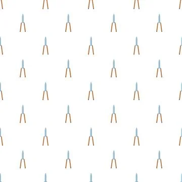 Garden pruning shears tool seamless pattern background Illustrazione stock