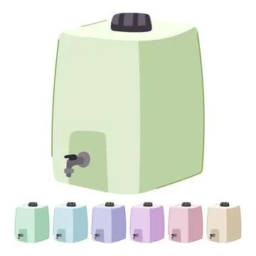 Garden rain barrel vector cartoon graphic Illustrazione stock