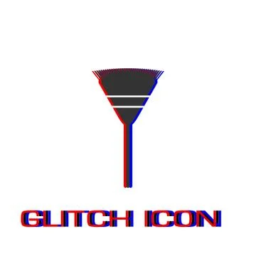 Garden rake icon flat. Illustrazione stock