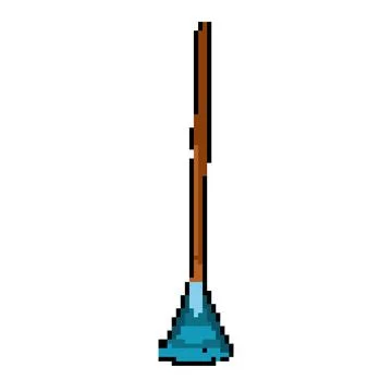 Garden rake pixel art vector illustration Stock Illustration